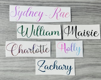 PERSONALISED Vinyl Name Sticker Decal Label Lunchbox Water Bottle School Wedding