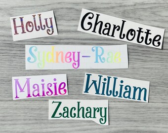 PERSONALISED Vinyl Name Sticker Decal Label Lunchbox Water Bottle School Wedding