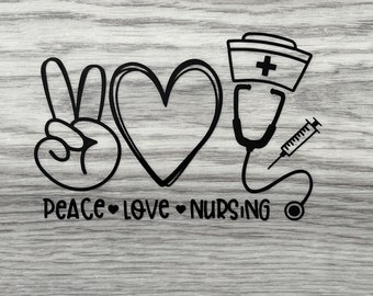 Peace Love Nursing vinyl decal/sticker