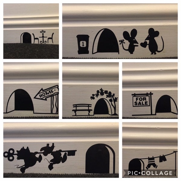 Mouse Hole Vinyl Decal (7 designs to choose from)
