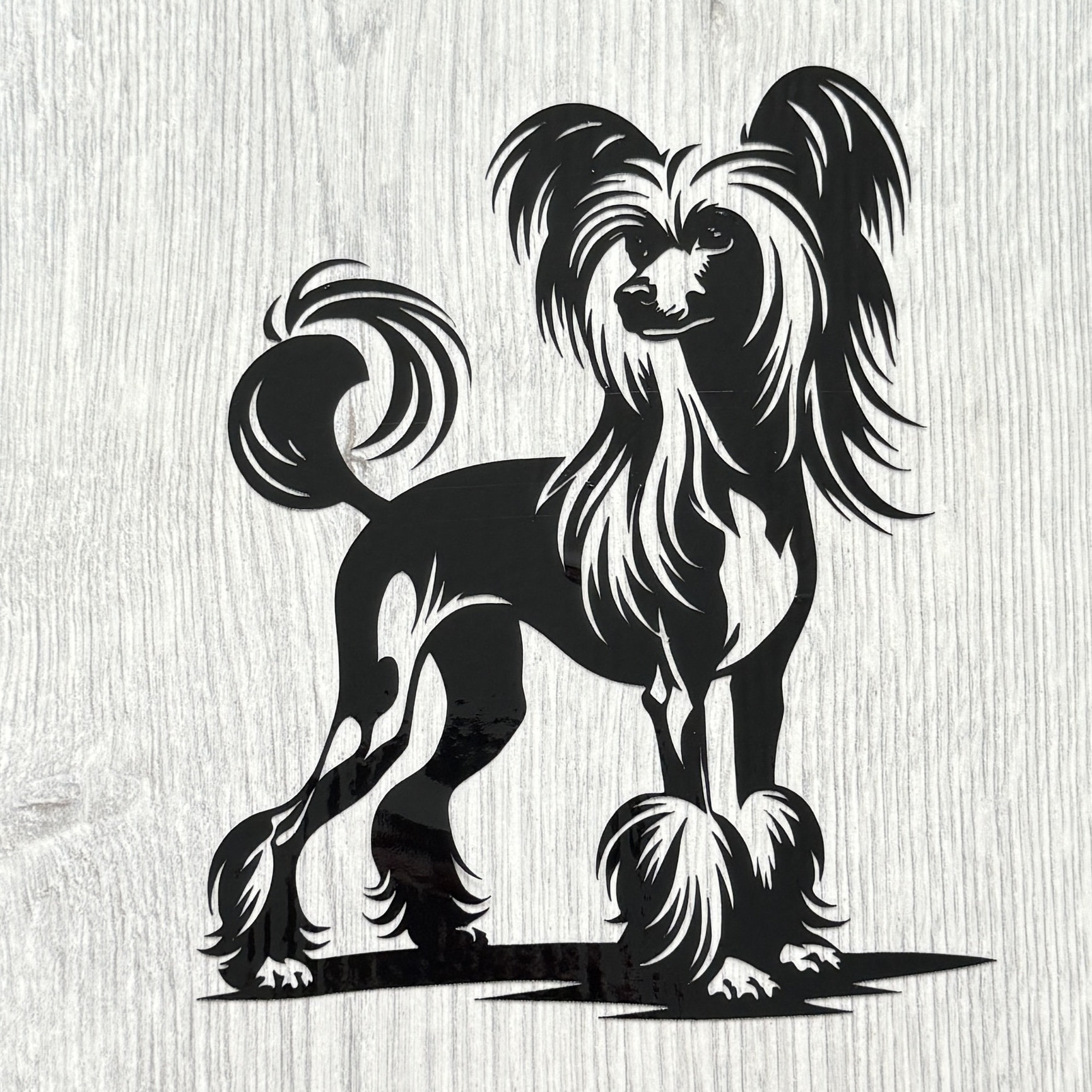 Chinese Crested Dog Vinyl Decal/sticker/hairless Dog/ Powderpuff