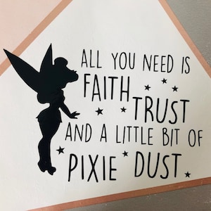 Tinker Bell Disney Fairies Sticker faith, Trust & Pixie Dust Peter Pan  Waterproof Vinyl Decal for Car, Laptop Clear or Glitter Options -   Canada