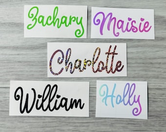PERSONALISED Vinyl Name Sticker Decal Label Lunchbox Water Bottle School Wedding