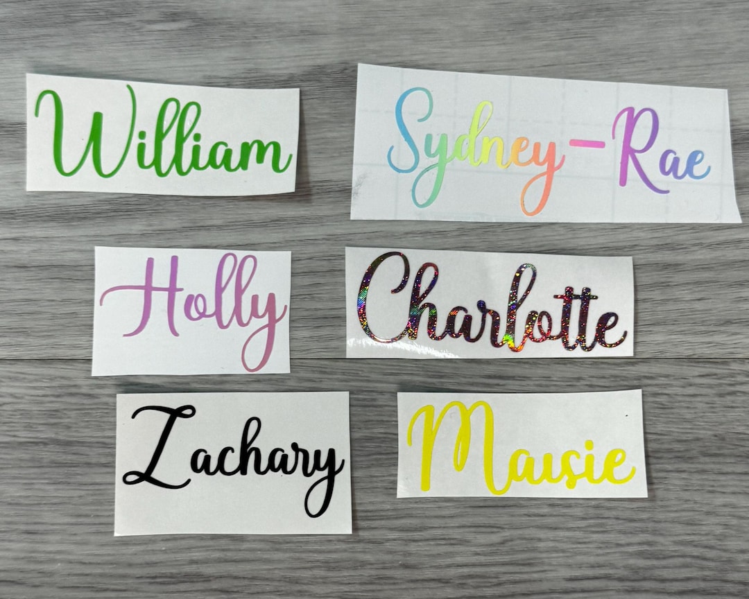 Kdf Sticker PERSONALISED Vinyl Name Sticker Decal Label Lunchbox Water Bottle ...