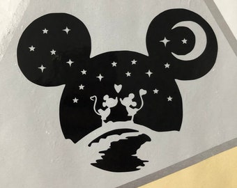 Mickey and Minnie Starry Sky Vinyl Decal/Sticker - multiple colours available