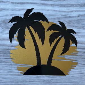 Island Sunset vinyl sticker / sticker ontwerp 1