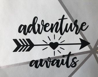 Adventure Awaits arrow vinyl decal/sticker