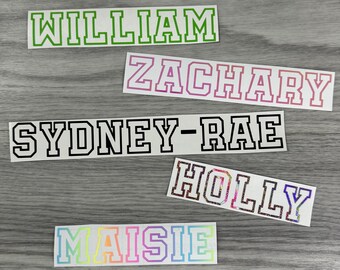 PERSONALISED Vinyl Name Sticker Decal Label Lunchbox Water Bottle School Wedding