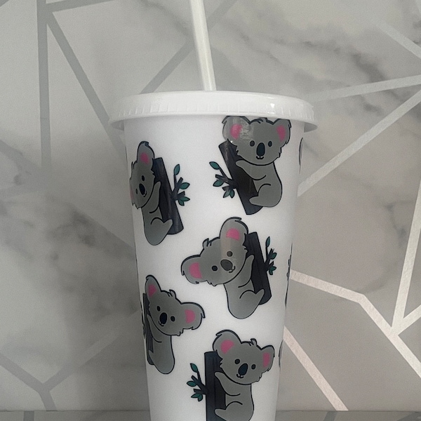 Koala 24oz Cold Cup,BPA Free,Tumbler,Drinks Cup, Australia, Koala  Bear,Starbucks Style Cup, Custom Cold Cup