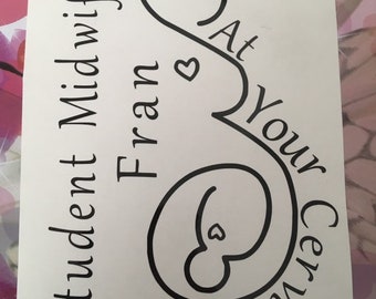 Student Midwife at your cervix personalised vinyl decal for drinks bottles