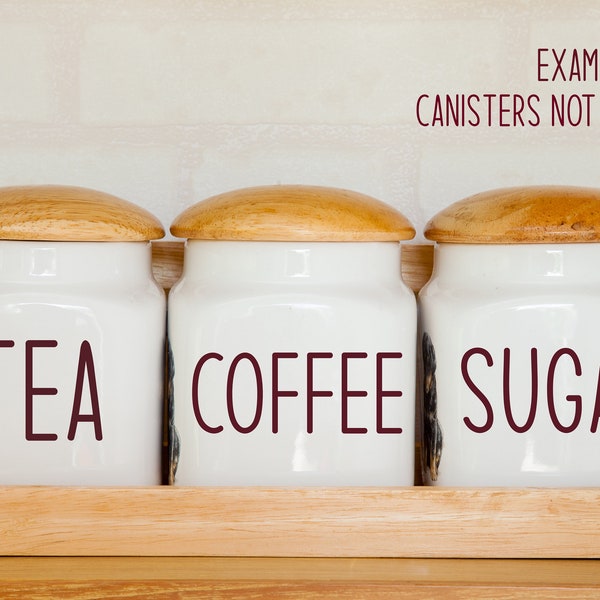 Aangepaste thee, koffie en suiker labels vinyl sticker / sticker