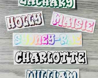 PERSONALISED Vinyl Name Sticker Decal Label Lunchbox Water Bottle School Wedding
