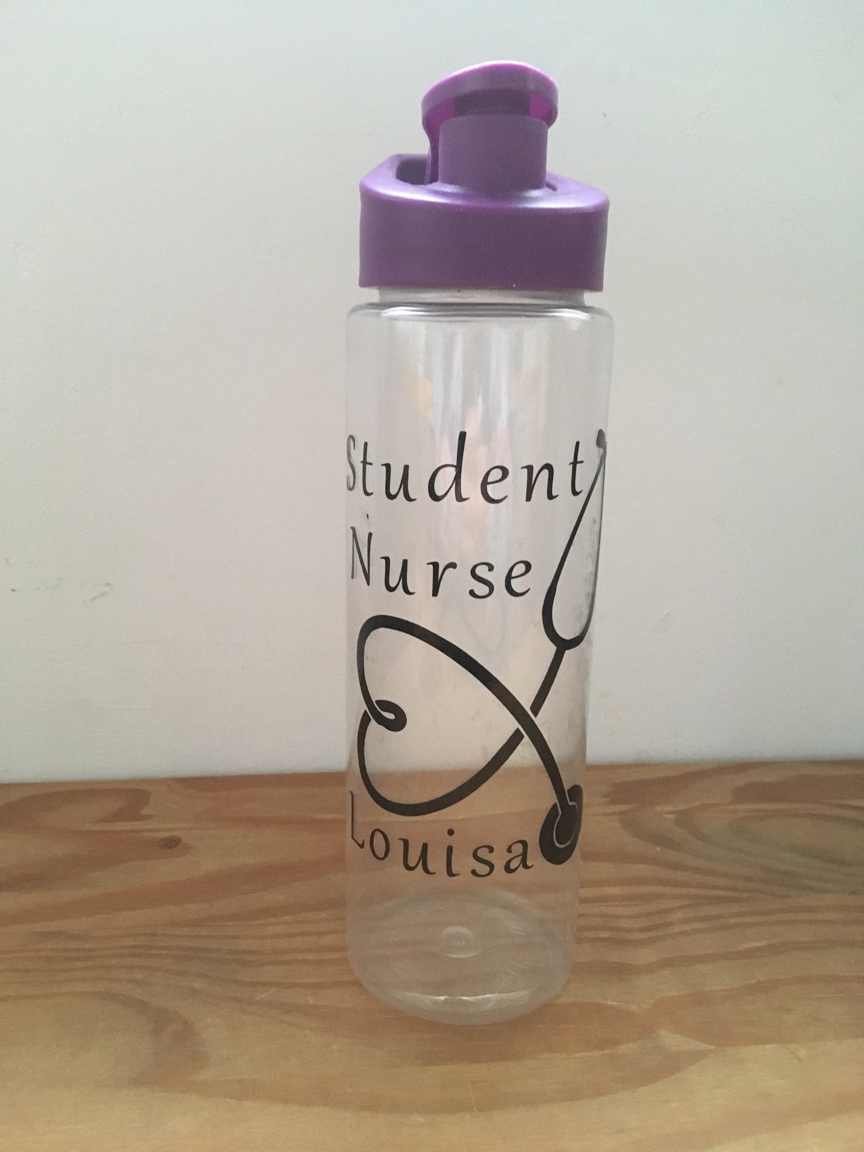 Student Nurse personalised water bottle vinyl decal bottle Etsy