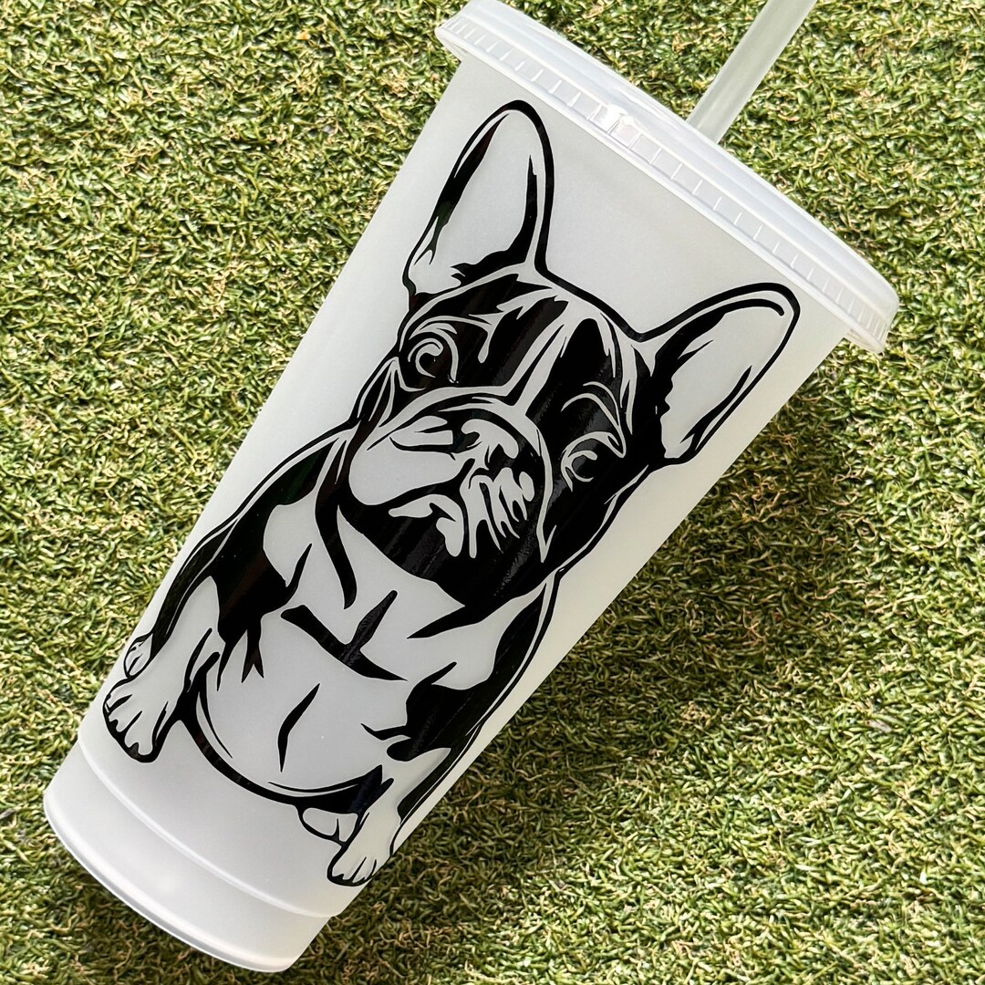 Best French Bulldog Dad Ever, Dog Parent Themed, Groovy Retro Wavy Text Merch Gift Mint 12oz Wine Tumbler