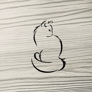 Fluffy Cat outline vinyl decal/sticker