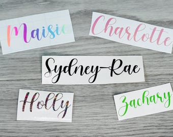 PERSONALISED Vinyl Name Sticker Decal Label Lunchbox Water Bottle School Wedding