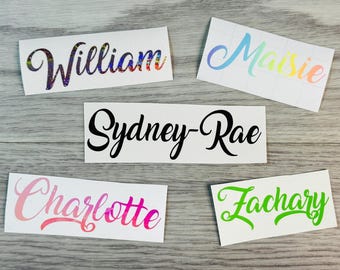 PERSONALISED Vinyl Name Sticker Decal Label Lunchbox Water Bottle School Wedding