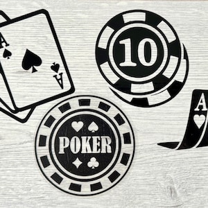 Vinyl sticker-/stickerset poker/casino - meerdere kleuren beschikbaar