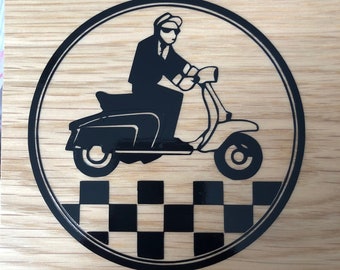 SKA man on bike vinyl decal/sticker