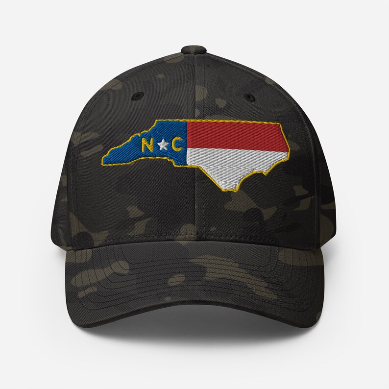 North Carolina Flag Patch Fitted Hat | FlexFit 6277