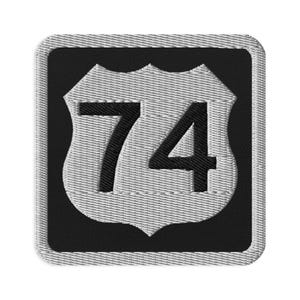 U.S. Highway 74 3x3 Embroidered Iron-On Patch