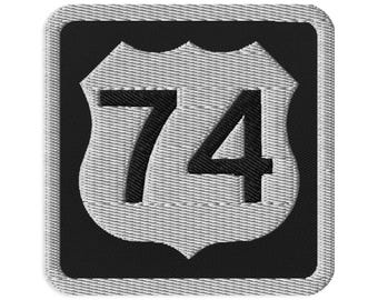 US Landstraße 74 3x3 gesticktes Bügelbild