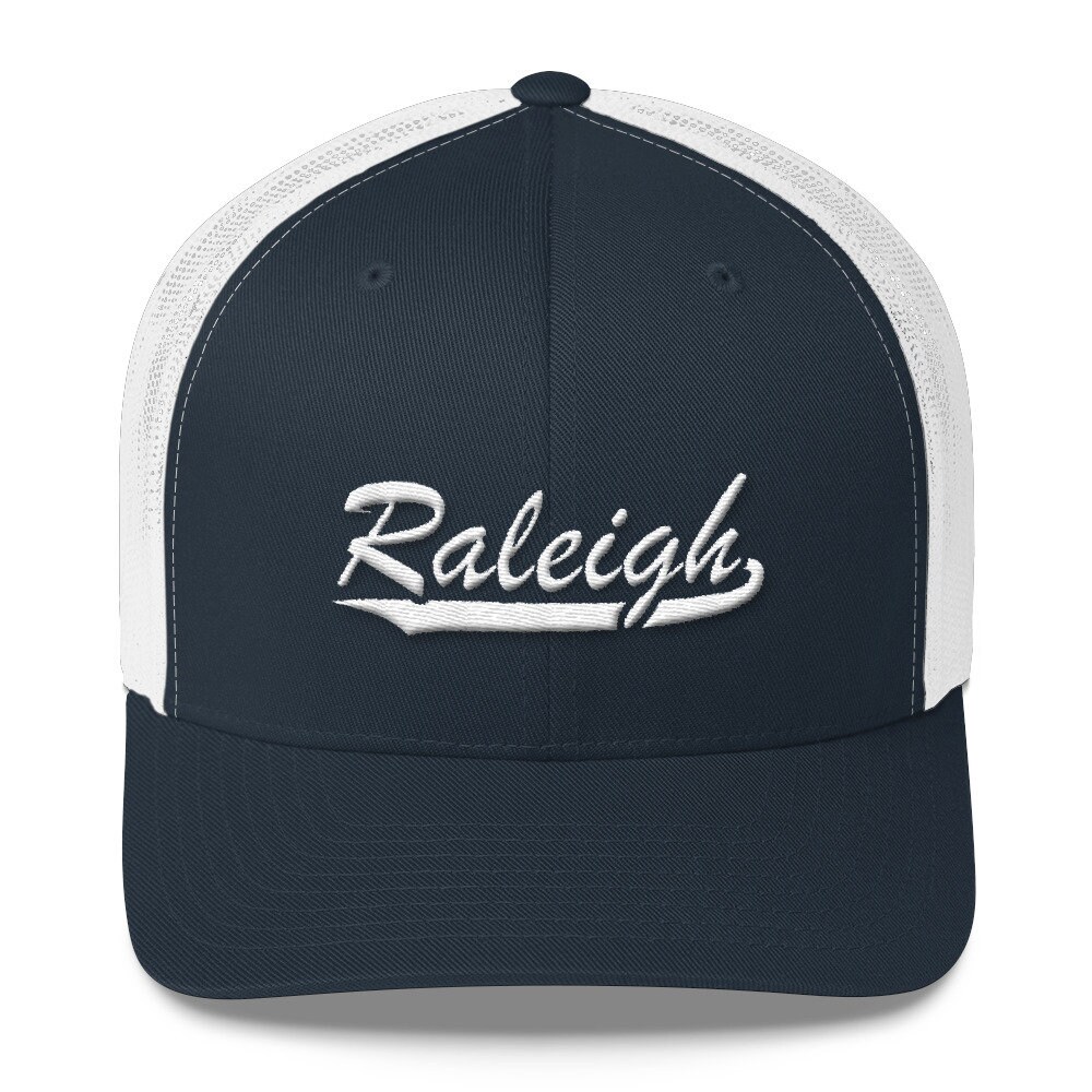 Raleigh Baseball Script Snapback Trucker Hat - Etsy