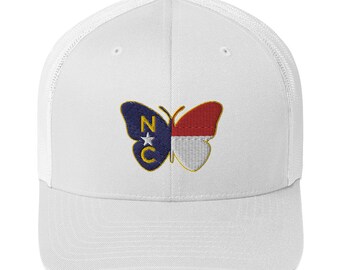 North Carolina Schmetterling Patch Mesh Trucker Cap