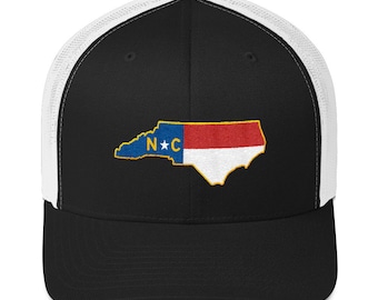 North Carolina Flag Patch Mesh Trucker Cap