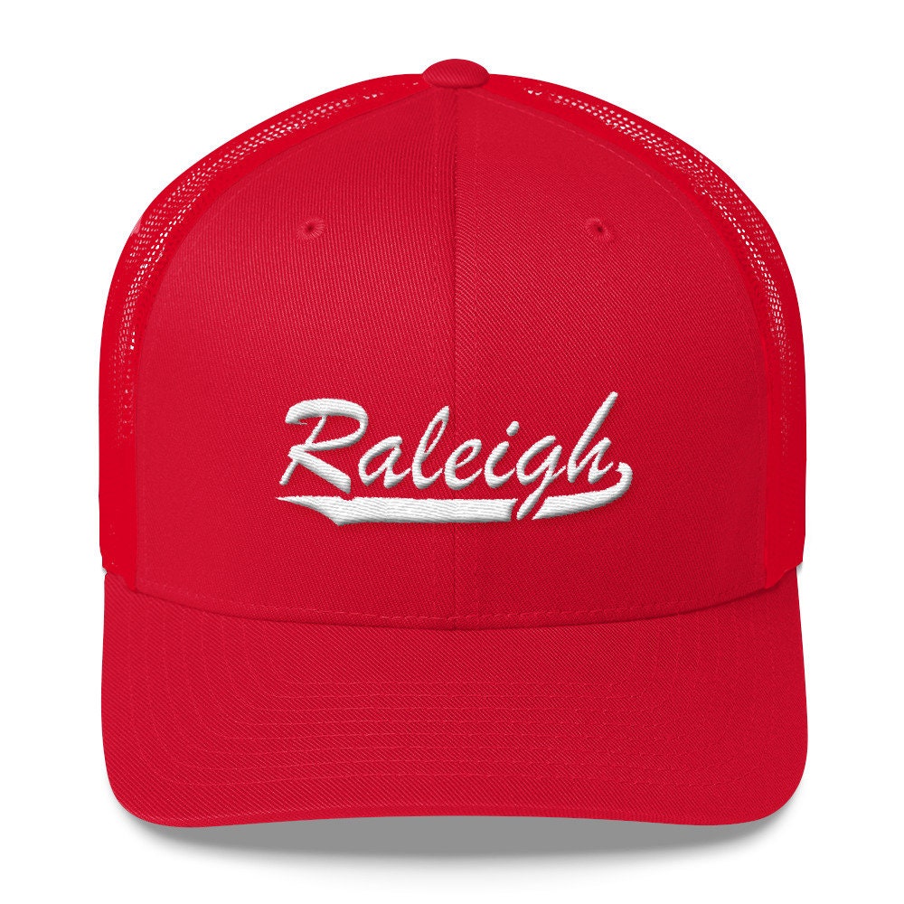 Raleigh Baseball Script Snapback Trucker Hat - Etsy