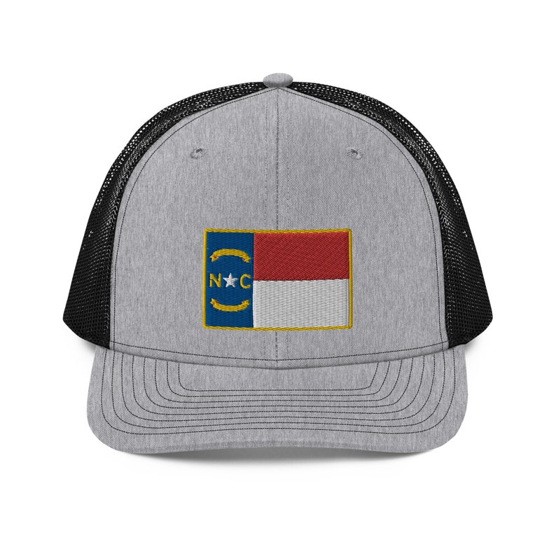 North Carolina Flag Patch Richardson 112 Truckerkeps Heather Grey / Black