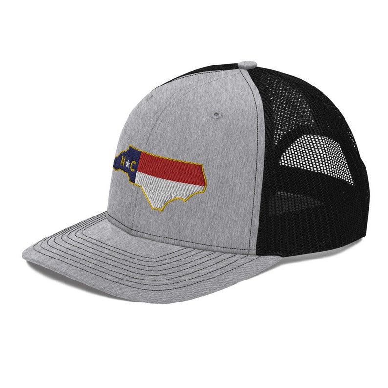 North Carolina State Outline Flag Trucker Hat image 10