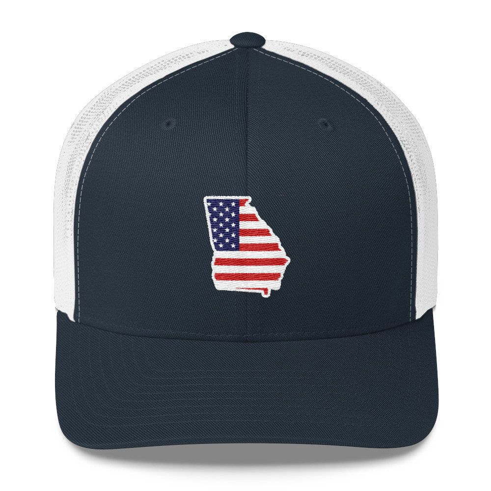 Georgia American Flag Mesh Trucker Hat - Etsy