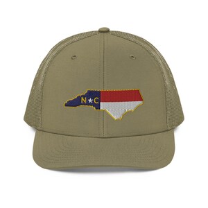 North Carolina State Outline Flag Trucker Hat image 8