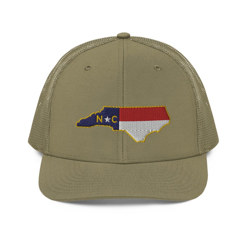 North Carolina State Outline Flag Trucker Hat image 8