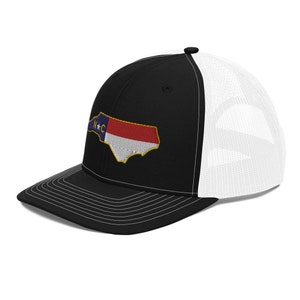 North Carolina State Outline Flag Trucker Hat image 5