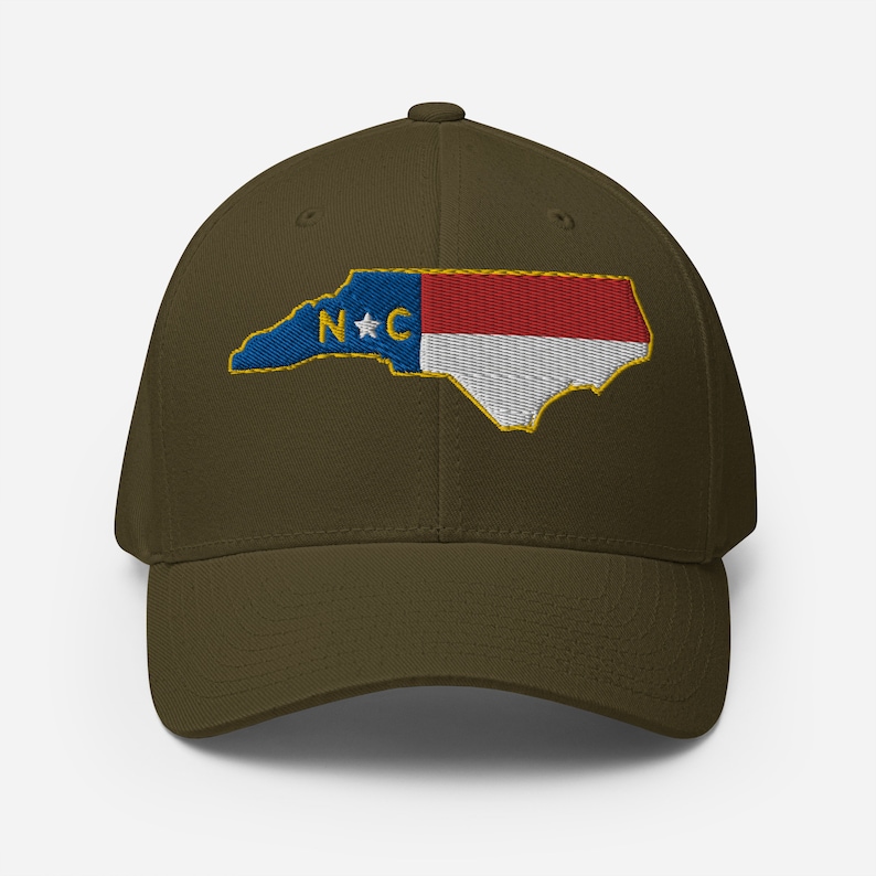 North Carolina Flag Patch Fitted Hat | FlexFit 6277