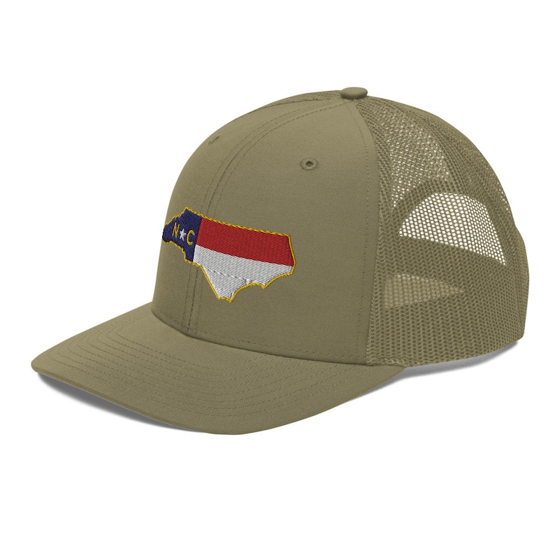 North Carolina State Outline Flag Trucker Hat image 9