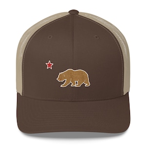 California Bear Trucker Hat / California Flag Patch Hat
