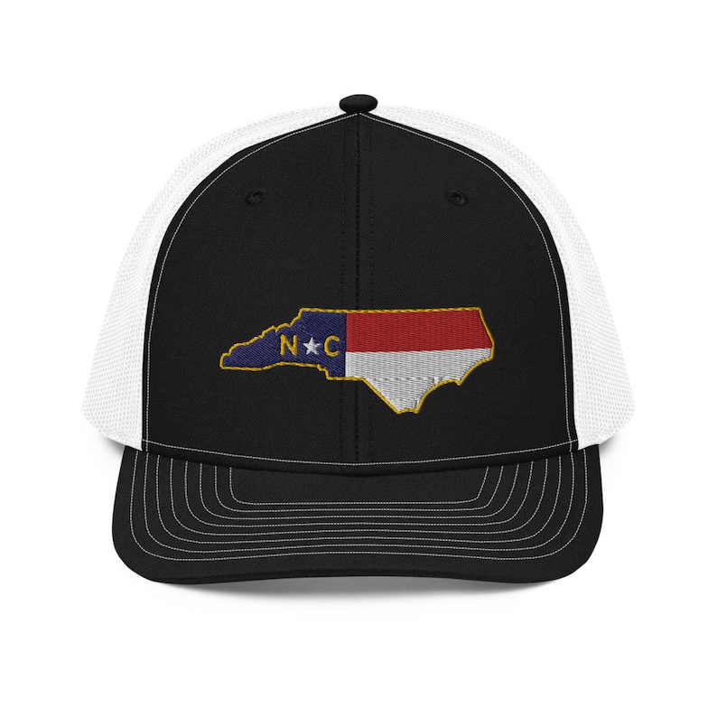 North Carolina State Outline Flag Trucker Hat image 4