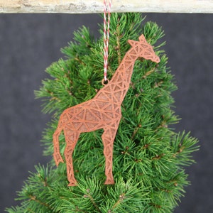 Geometric Christmas Ornament-Wooden Giraffe Christmas Ornament-Modern Christmas Ornament-Modern Christmas Decorations-Christmas gifts-Decor