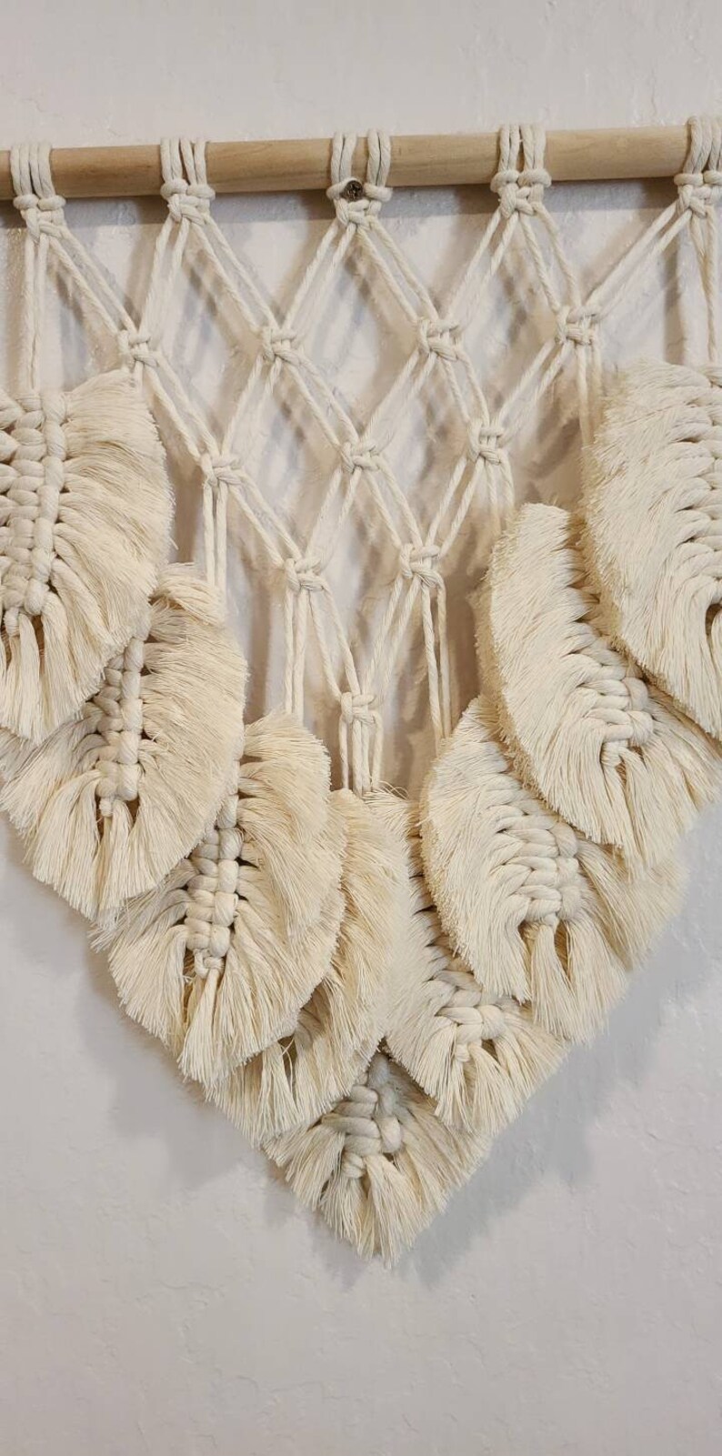 Macrame Leaf Leaves Wall Hanging Macrame feathers Wall | Etsy