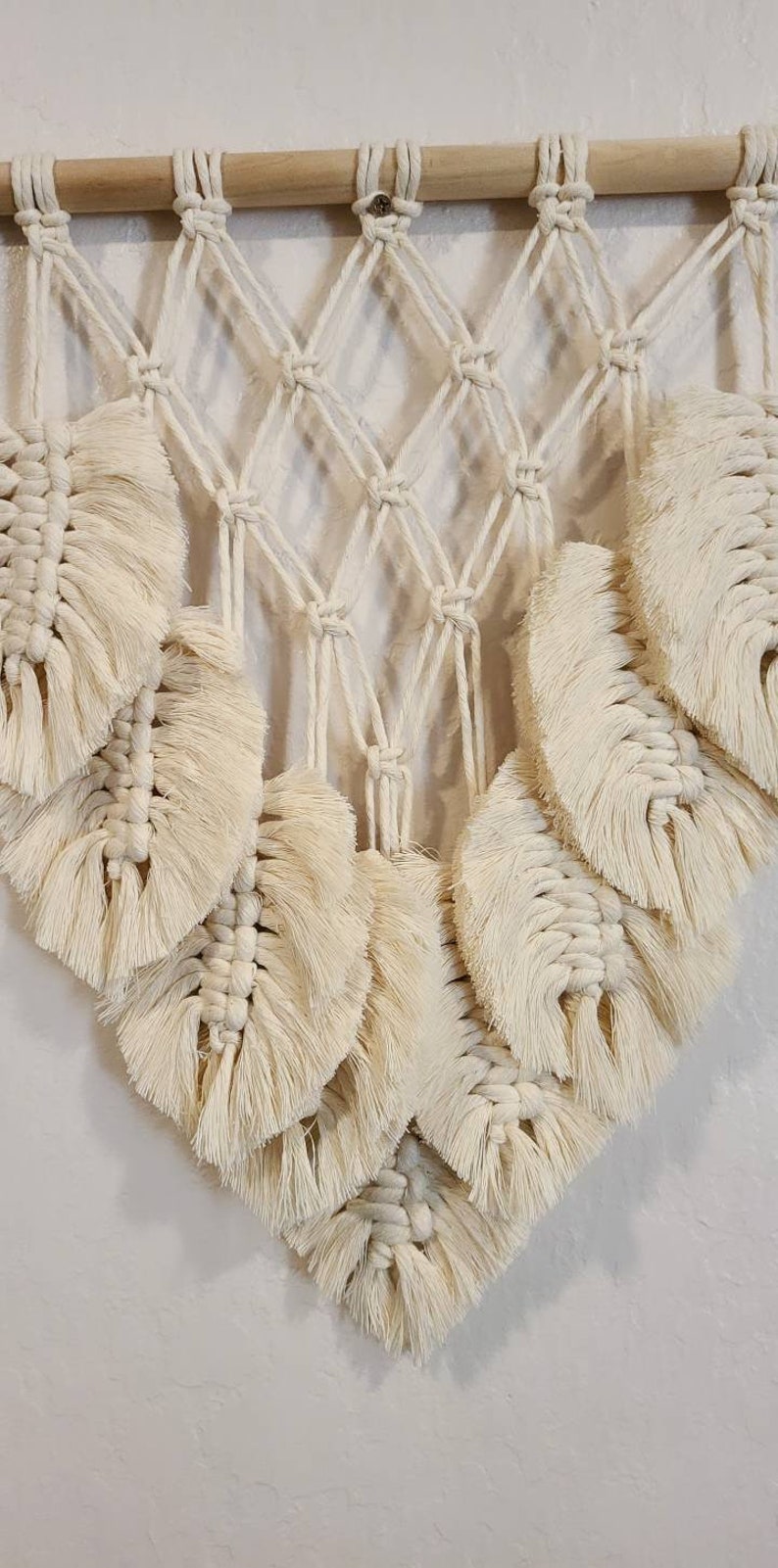 Macrame Leaf Leaves Wall Hanging Macrame feathers Wall | Etsy