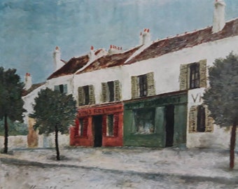 1953 Vintage Full Color Art Plate /"CHARTRES CATHEDRAL/" UTRILLO PARIS Lithograph