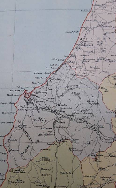 1895 Antique Isle of Man Map Manx Map. Original Map - Etsy Australia