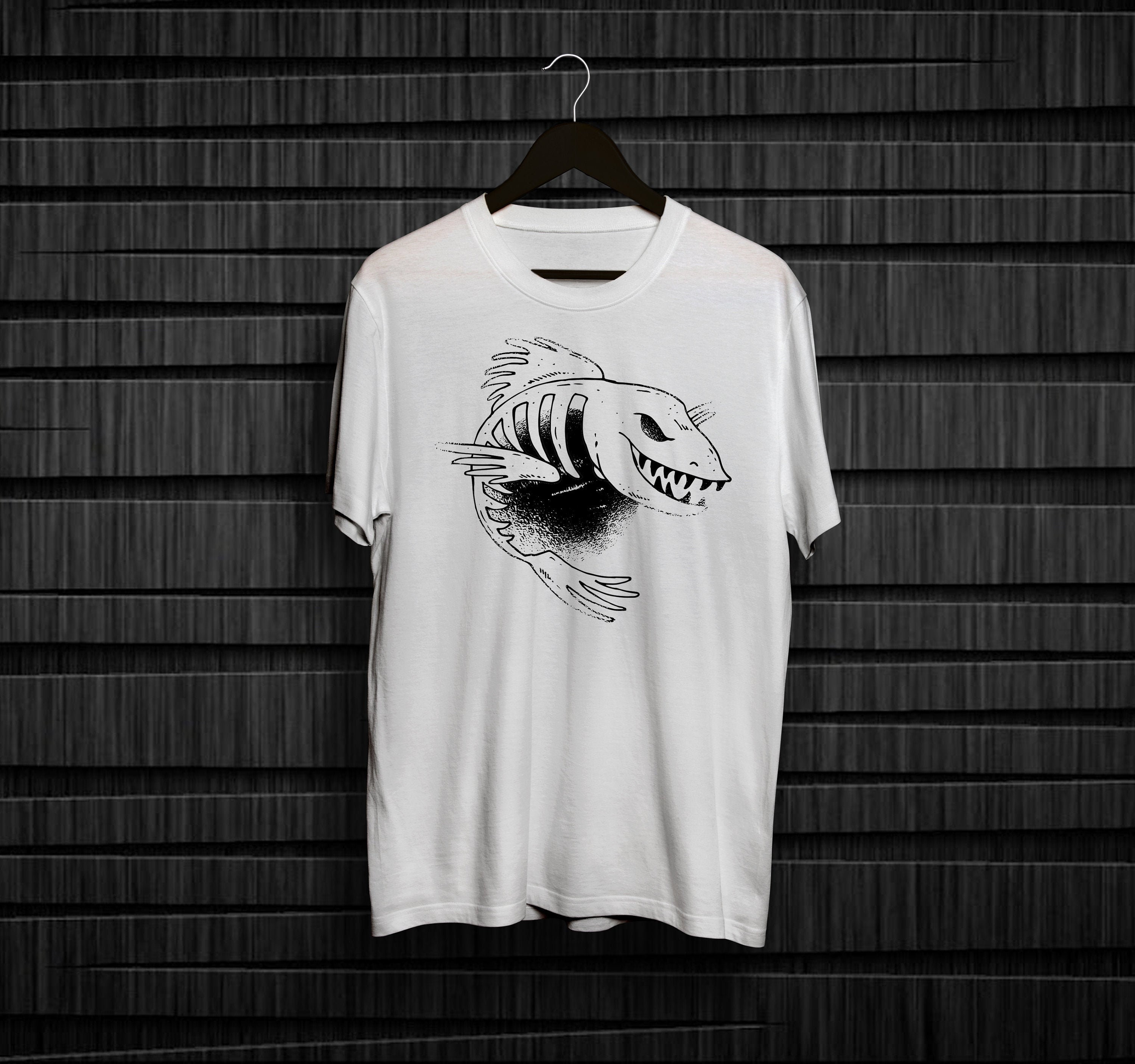 Dark Fish Mens Fish T Shirts Fishing Gift for Him Etsy