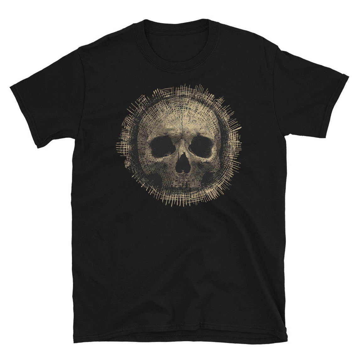 Skull T-shirt Skeleton Gift Bone T-shirt Black Art | Etsy