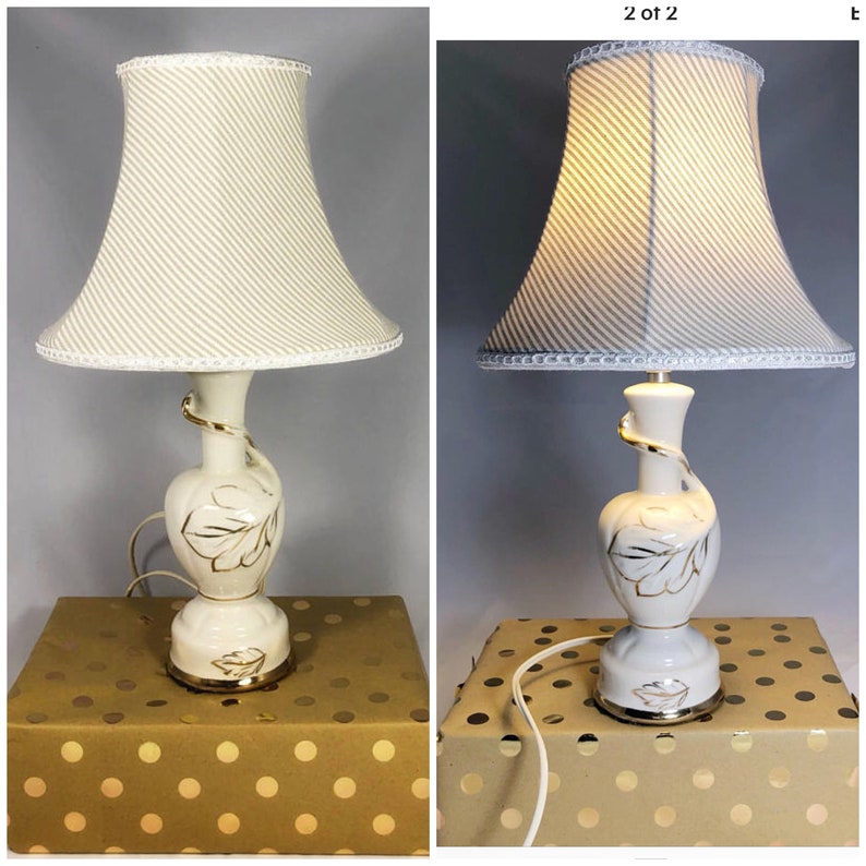 VINTAGE LAMP and Deconstructed Shade Cherub Nursery Cottage Chippy ...
