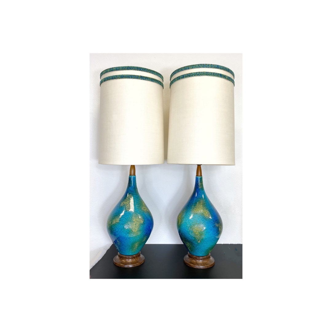 Royal Haeger Etruscan Glaze Table Lamps. Collectible Pair With Original