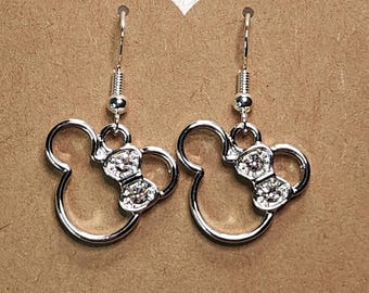 Disney Minnie Mouse Rhinestone Dangle Earrings